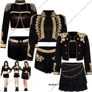 Xing Ju Women Group Concert Show Black Slim Vest Short Jackets Pleated Skirt Jazz Dance Costume Dj Tight Shorts Stage Outfits h2610