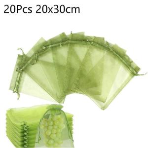 20/50Pcs Reusable Fruit Proof Drawstring Bags Plants Protection Mesh Bags Pest Barrier Covers Fruit Tree Garden Supplies h260818