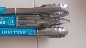 PENJEPIT MAKANAN SERBAGUNA STAINLESS /CAPITAN KUE STAINLESS/CAPITAN JEPITAN TIRISAN GORENGAN 1 PCS