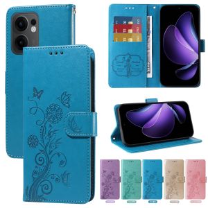 New Phone Case For OPPO Reno 13F 12F 11F / Reno 14 13 12 11 10 Pro Lucky Flower Magnetic Leather Wallet Card Slot Flip Case Casing