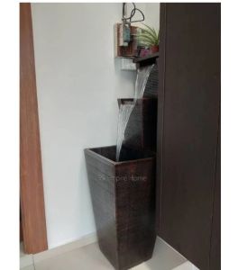 S12 Brown Feng Shui Water Fountain Square Pond Kolam Air Sandstone Garden Water Feature 风水流水喷泉瀑布池 Waterfall