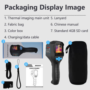 TI240 Infrared Thermal Imager-20-550℃ Support Chinese English Display Photo Recording SD External Memory Card Charging Infrared Thermal Imaging Wall Detector Can Measure Ground Heating Pipe Leak Detection Industrial Equipment Leak Catch PVC Water Pipe Lea