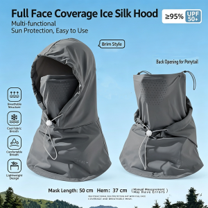 Ice Silk Balaclava Sun Hood Full Face Neck Cover Anti UV Breathable Mask for Motorcycle Cycling