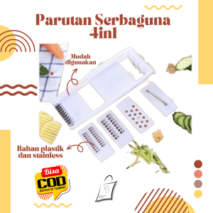 Parutan Serbaguna 4in1 / Alat Pengiris Garnish Buah Sayur Wortel Ketang Timun Praktis / Parutan Sayur