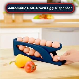 Rak Telur Wadah Kotak Penyimpanan Dispenser Telor 2 Tingkat Susun Gulir Otomatis Automatic Slide Roller Egg Storage Double Layer Tier