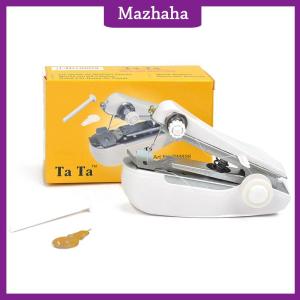 Mazhaha 1 Set Mini Sewing Machine Fast Stitch Labor-saving Fabric Clothes Sewing Tools Handheld Portable Mini Manual Sewing Machine
