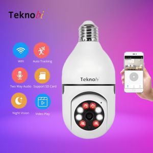 Teknobi Camera CCTV Lampu Bohlam Panorama Kamera Bulb Panorama Wifi Auto tracking