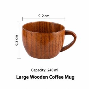 INVADER With Handle Wild Jujube Wood Cup Multi Shape Grain Tea Cup Drinking Cup For Home Use