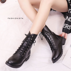 [ส่งเร็วพิเศษ!] รองเท้าบูท รองเท้าหุ้มข้อ รองเท้าหนัง Biker รองเท้าหนังนิ่ม Boot