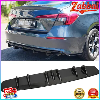Zabbai ราคาต่ำสุด สปอยเลอร์หลัง Universal Shark Fin Tail Bumper Diffuser Lip Glossy Black Exterior Body Kit