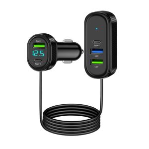 VERMILL 5 in 1 Car Phone Charger Fast Charging 66W Charging Adapter Portable Universal Car USB Charger