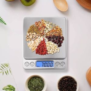 MQQHOMEE เครื่องชั่งน้ำหนักดิจิตอล สามารถชาร์จได้ ตาชั่งดิจิตอล ชั่งได้ 1000/3000 กรัม ทศนิยม 1 จุด 0.1 หน้าจอ LED BLACK LIGHT ชั่งทอง ชั่งเพชร ชั่งแป้ง ชั่งอาหาร Kitchen Scale Digital Scale Scale