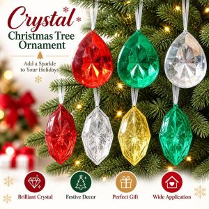 MAYIT Có  cắt Đồ trang trí cây thông Noel Nhựa Trong suốt  dây chuyền hình  cương.  Nhiều màu sắc Đồ trang trí hình cây với các  cắt. Đồ trang trí cây thông Noel