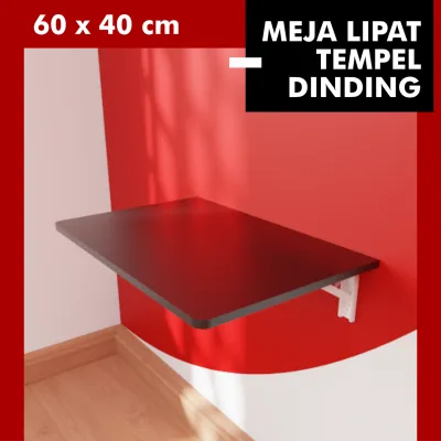 Meja Rias Minimalis Lipat Tempel Dinding 60x40 cm Meja Gantung Multifungsi Modern - Floating Desk