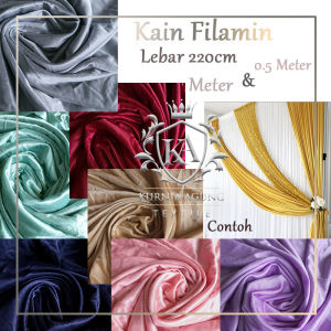 Kain Filamin Dekorasi Backdrop Meteran dan 0.5m / Kain Dekorasi Tenda Pelaminan Lebar 220cm