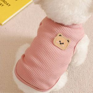 Bear Striped Pet Dogs Cat Clothes for Female and Male Puppy Shitzu Clothing Terno Cats Vest Breathable Thin Section