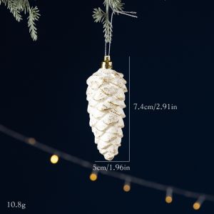 SQMETR Bề có vân Đồ trang trí cây thông Noel Các hình dạng khác nhau Vàng trắng Quả châu Giáng sinh Đồ thủ công mỹ nghệ làm từ nhựa resin Đồ trang trí treo Giáng sinh Đồ trang trí cây thông Noel