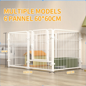 【5Y Warranty】Adjustable Pet Fence Large Dog Kennel Can Be Freely Assembled Indoor Pet Game Fence Metal Anti-collision Buckle Fence Can Be Stacked Diy Crate Kennel House