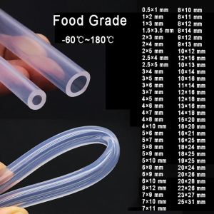 Clear Transparent Food Safe Silicone Tubing Hose Aquarium Pump Soft Tube Flexible for Beer/Drink/Milk/Water 0.5mm~25mm ID