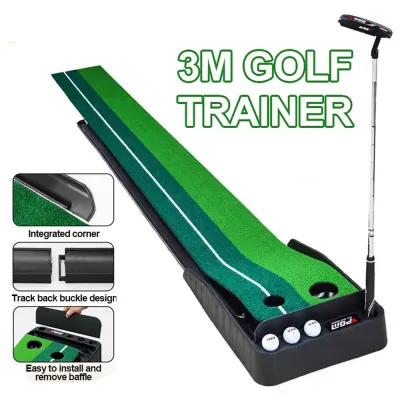 Herder 3 Meter Indoor Golf Putting Trainer Portable Golf Practice Putting Mat Golf Brings Back