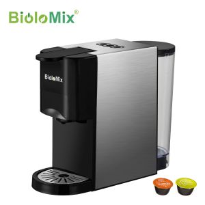 BioloMix 3 in 1 Espresso Coffee Machine 19Bar 1450W Multiple Capsule Coffee Maker Fit NespressoDolce Gusto and Coffee Powder