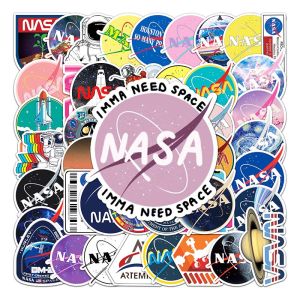 50Pcs NASA Sticker Astronaut Waterproof Graffiti Decal Decorative Luggage Cup Laptop Phone Skateboard Scrapbook Kid Sticker