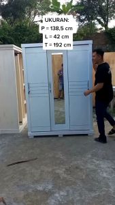 lemari sleding 3 pintu TEBAL 8 MILI/KHUSUS BANTEN/bisa Cod