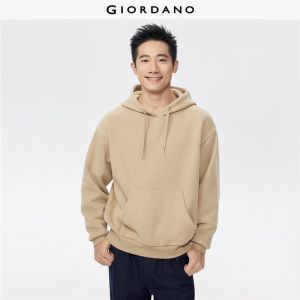 Giordano Beau Monde Men Fleece-lined kanga pocket hoodie Free Shipping 13025850