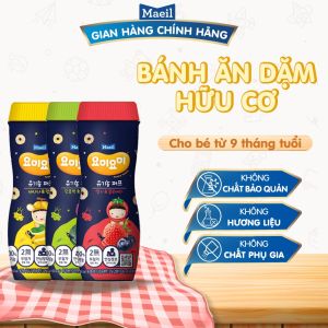 (MAEIL CHÍNH HÃNG) Bánh ăn dặm hữu cơ dạng hộp vị Dâu Tây và Việt Quất Yommy Yommy Hàn Quốc 42g