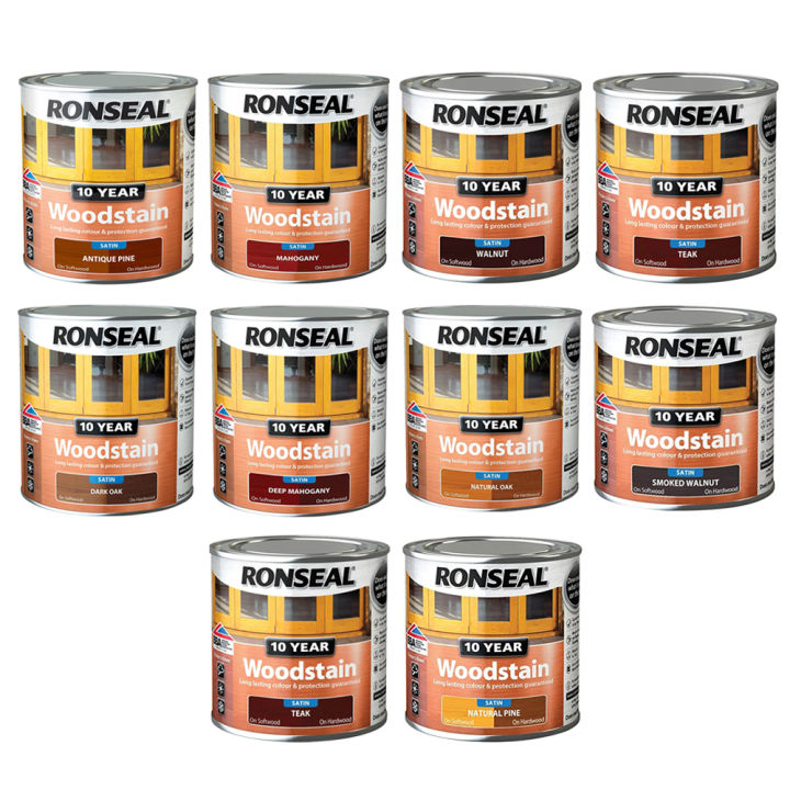 Ronseal 10 Year Woodstain Satin Series | 250ml | Provide long lasting ...