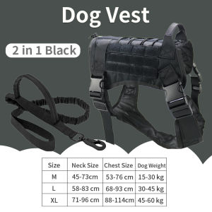 Military Dog Police Dog Vest Tactical Vest Service Dog Seat Belt Training Combat Dog Seat Belt Clothes Dog Leash and Collar Harness For Dog Cat Leash Harness Dog Harness Vest Dog Leash and Harness