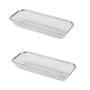 ⭐️【Local Warehouse+COD】⭐2pcs Stainless Steel Dish Drying Racks Compact Utensil Holder Basket For Dishwasher Cutlery Spoon Fork K-nife Drainer Organizer With Water Filtration Grid & Smooth Edges For Kitchen Counter