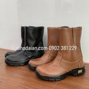 Ủng bảo hộ lao động DH-group chất liệu da màu đen