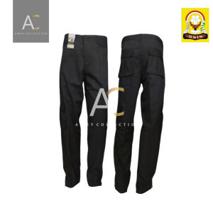 Celana Panjang Cargo / Celana PDL Panjang SMP SMA Dewasa Saku 6 Warna Coklat Biru Hitam