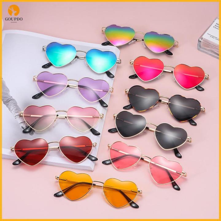 GOUPDO Trendy UV400 Protection Metal Frame Women Heart