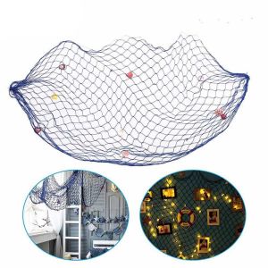 A LAU บาร์ร้านอาหารแฟชั่นกำแพงฉากหลังปลาดาวตากแต่ง Seaside Beach Party Nautical Ocean Theme ตกแต่งตกปลาเชลเซอร์ Nets ของตกแต่ง�