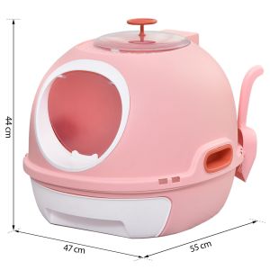 ห้องน้ำแมว ห้องน้ำแมวฟอกอากาศ ห้องน้ำแมวระบายกลิ่น ห้องน้ำแมวรุ่นโดม ห้องน้ำแมว รุ่นโดม ระบบลิ้นชัก ฟรีที่ตักทราย สินค้าพร้อมส่ง