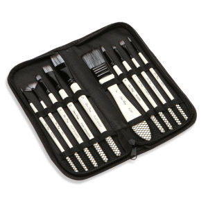 10 Pcs Paint Brushes Set Watercolor Oil Painting Acrylic Gouache Painting Brush Nylon bristle Multifunctional Brush Includes Cloth Bag Art Supplies