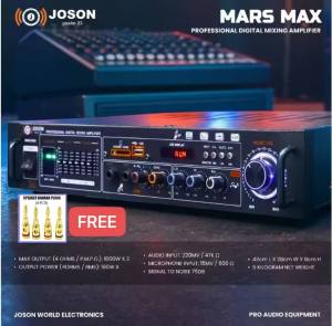 TOP SALE JOSON MARS MAX PROFESSIONAL POWER MIXING AMPLIFIER FOR KARAOKE (USB/FM/BT/Equalizer) -1000WX2