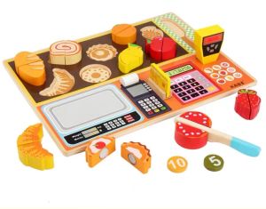 KIDS WOODEN KABI PRETEND PLAY SET STORE ICE CREAM BARBEQUE FRUIT SHOP