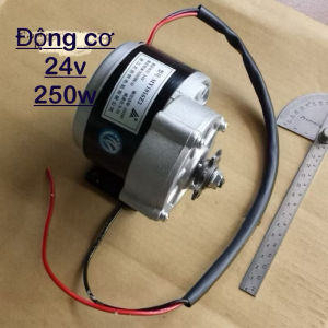 Động cơ giảm tốc 24v 250w chổi than tốc độ 300v/p mô men xoắn 2750v/p dây đồng vỏ nhôm đúc dùng để kéo tời bạt đề máy xe điện