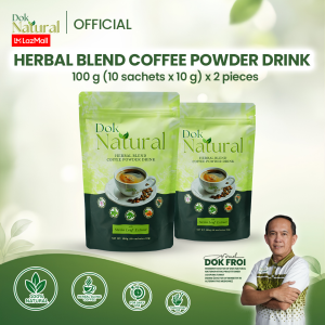 Dok Natural Herbal Blend Coffee Powder Drink | Spirulina Moringa Turmeric | Buy 1 Take 1 | 100g (10g x 10 Sachets) | FDA Registered | No Approved Therapeutic Claims