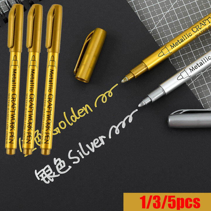 1 3 5Pcs Brush Metallic Marker Pens Set Gold Silver Permanent Art   F753f73678488c18d696fbeb5312e2e6  720x720q80 