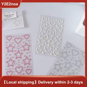 【Y2E2noa】 3D Star Heart Stickers Kids DIY Decoration Self Adhesive Jewelry Crafts Sparkly Rhinestone Stickers Girls Gifts