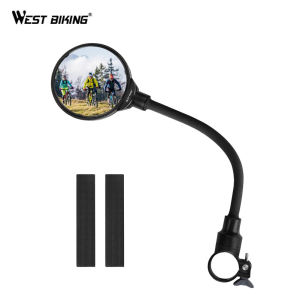 WEST BIKING 1PC Universal Bike Rearview Mirror Road Mountain Bicycle Adjustable Wide Angle Handlebar Mirrors Cycling Safety Rear View Mirror