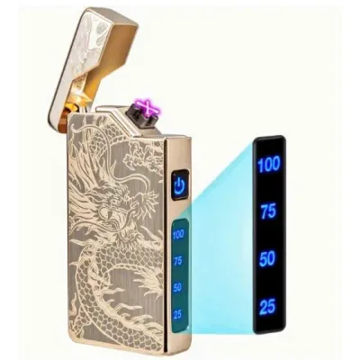 Bật lửa điện tia plasma XH215 chống gió sạc pin nhanh tiện lợi tặng kèm dây sạc Type C và hộp đựng.