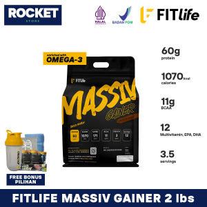 FITLIFE Massiv Mass Gainer 2 lbs 900 gram - Improved Formula MPRO Massive
