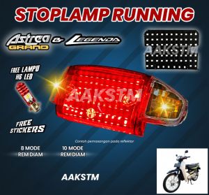 Lampu Rem LED Astrea Grand Legenda 8 Dan 10 Mode Running Auto Manual Stoplamp Variasi