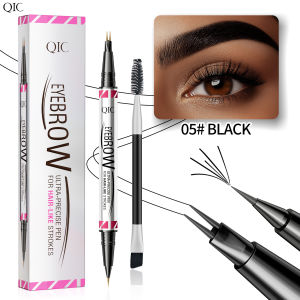 Waterproof Eyebrow Pencil with Micro Blade Tip & Brush Ended Liquid Brow Marker Quick-Dry Non-Smudge Formula Sweatproof