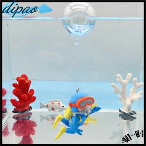 【dipao】 Whale Riding Girl Aquarium Decoration With Ball Plastic Floating Diver Fish Tank Ornament Cute Cartoon Character Decoration